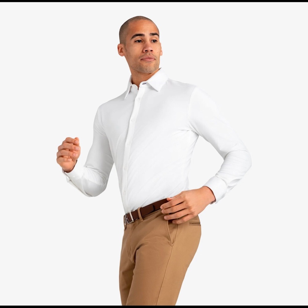 Mizzen & Main White Shirt (Large Trim Fit)